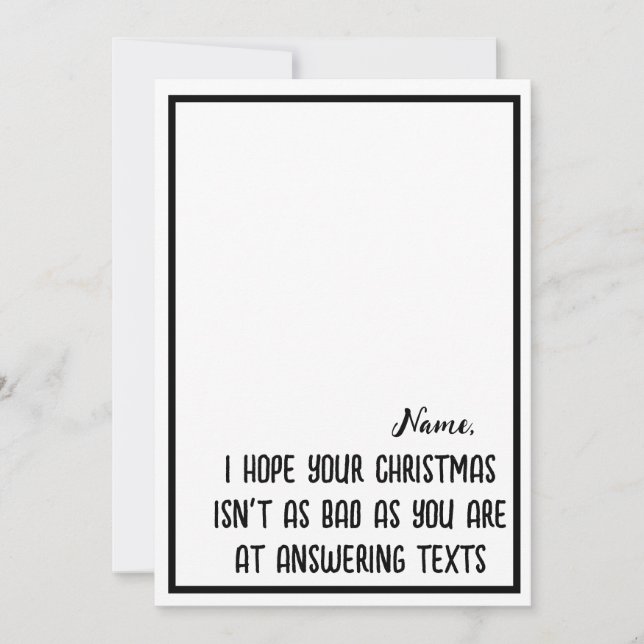 Ich hoffe, dein Weihnachten ist nicht so lustig sa (Vorderseite)