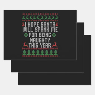 Ich hoffe, der Weihnachtsmann wird mich dafür befl Geschenkpapier Set