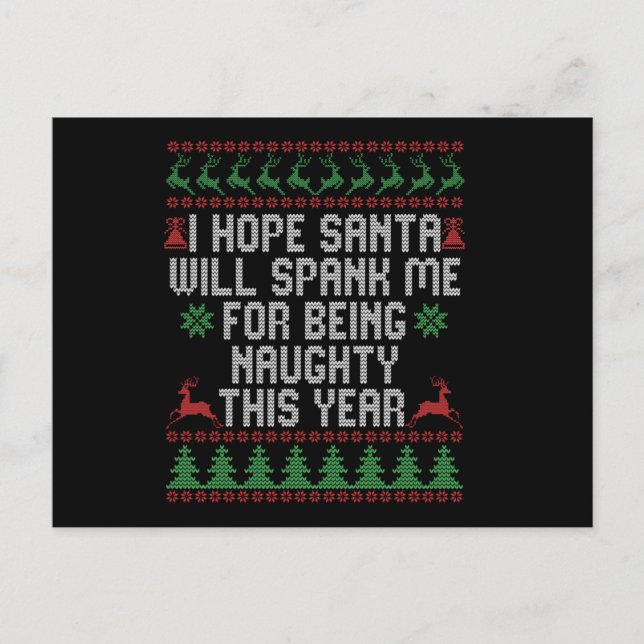 Ich hoffe, der Weihnachtsmann wird mich dafür befl Postkarte (Vorderseite)