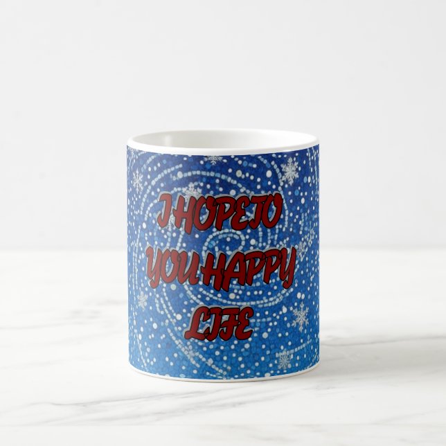 Ich hoffe dir ein glückliches Leben Blaue Schneefl Kaffeetasse (Mittel)