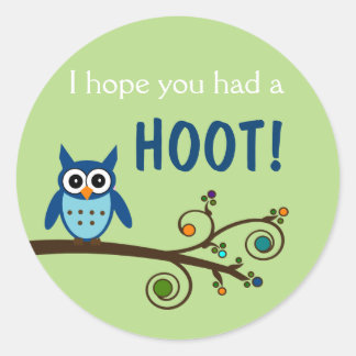 Ich hoffe, du hattest einen Hoot Owl Geburtstagsti Runder Aufkleber