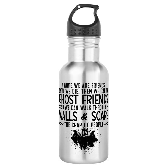 Ich hoffe, wir sind Freunde Ghost Jäger paranormal Edelstahlflasche (Vorderseite)