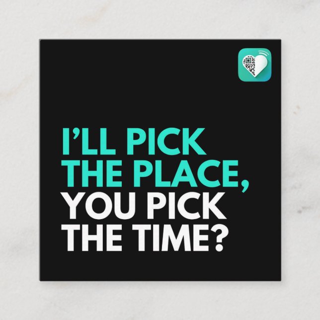 Ich hole, du pflückst? quadratische visitenkarte (Vorderseite)