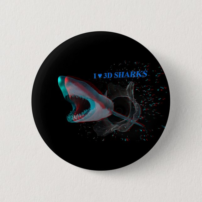 Ich höre 3D-Haie Button (Vorderseite)