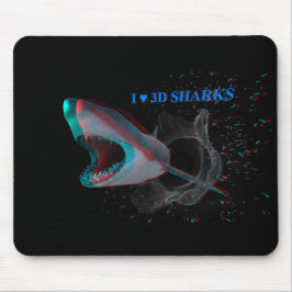 Ich höre 3D-Haie Mousepad