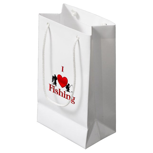 Ich höre Angeln Kleine Geschenktüte (Vorderseite Schrägansicht)