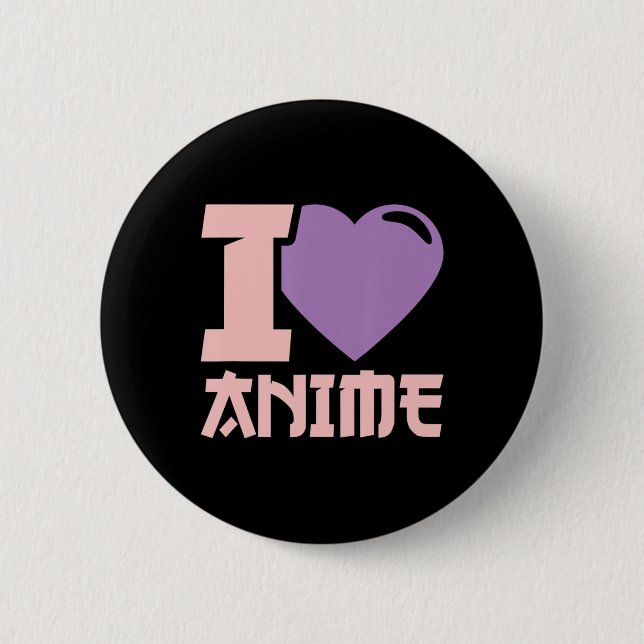 Ich höre Anime I Liebe Anime Button (Vorderseite)