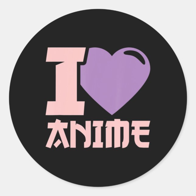 Ich höre Anime I Liebe Anime Runder Aufkleber (Vorderseite)