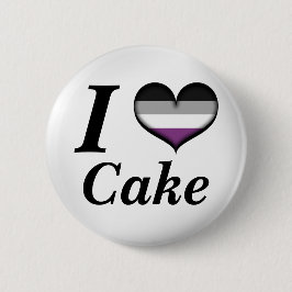 Ich höre asexuelles Cake Ace Pride Flag Design Button