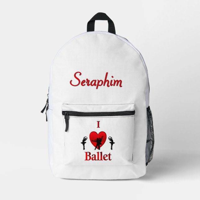 Ich höre Ballet mit Namen Bedruckter Rucksack (Vorderseite)