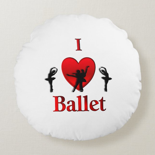 Ich höre Ballet Rundes Kissen (Vorderseite)