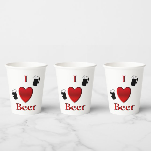 Ich höre Bierdesign Pappbecher (Multi)