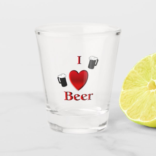Ich höre Bierdesign Schnapsglas (Vorderseite)