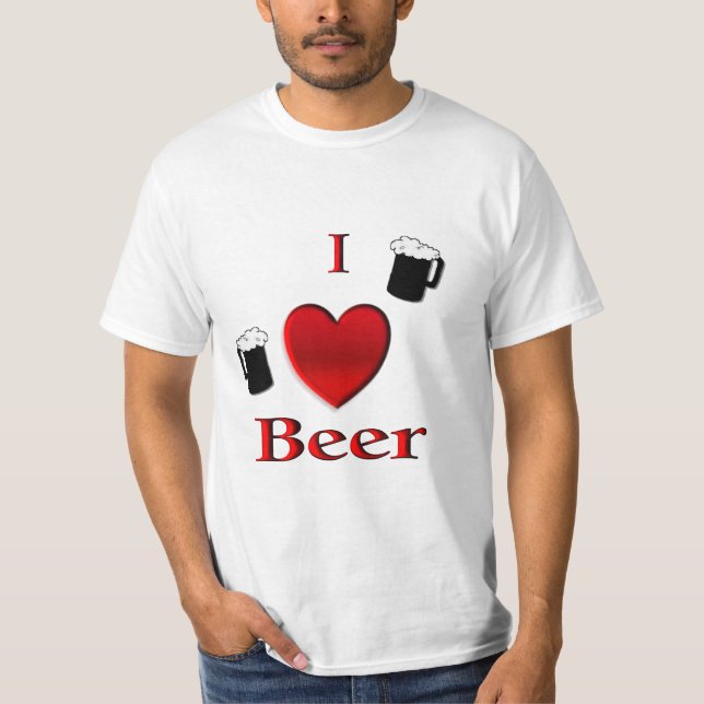 Ich höre Bierdesign T-Shirt (Vorderseite)