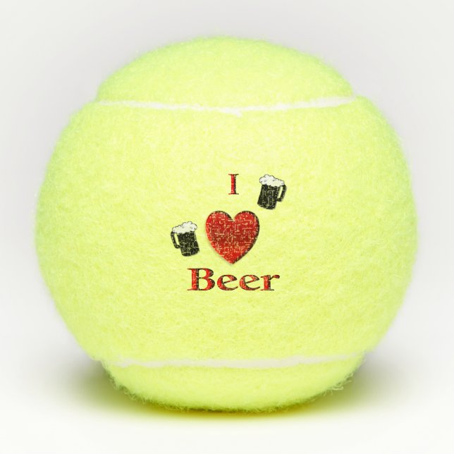 Ich höre Bierdesign Tennisbälle (Vorderseite)