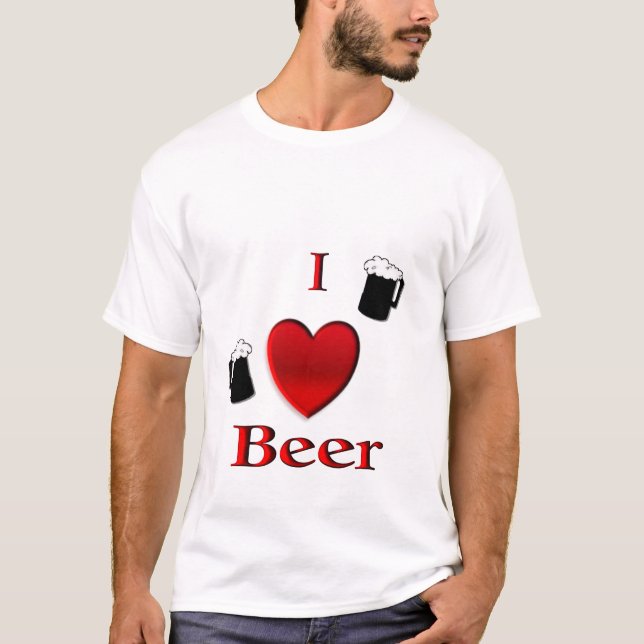 Ich höre Biere Frothy-Tasse T-Shirt (Vorderseite)