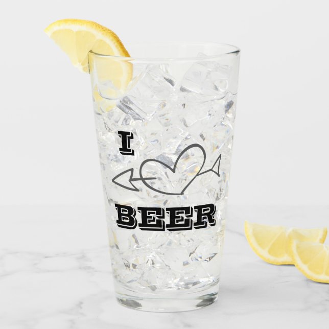 Ich höre Biere Herz und Pfeil Glas (Vorderseite Ice)