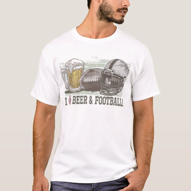 Ich höre Biere und Fußball T-Shirt (Vorderseite)