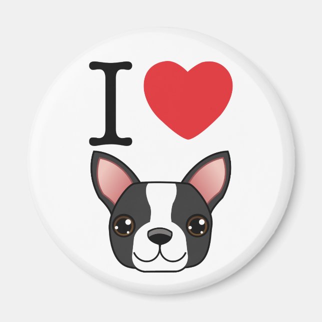 Ich höre Boston Terriers Magnet (Vorne)
