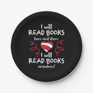 Ich höre Bücher. Buchliebhaber. Lesen Sie mehr Büc Pappteller