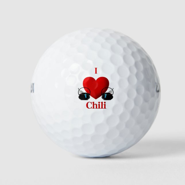 Ich höre Chili Pots mit blauen Ribbons Golfball (Vorderseite)
