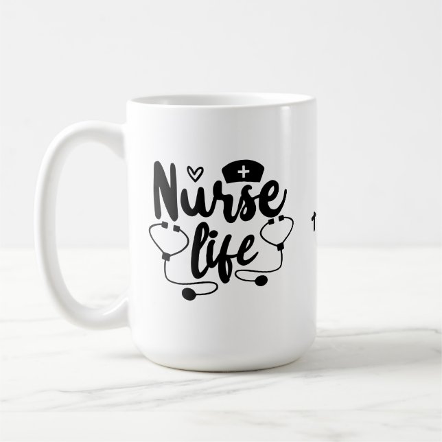 Ich höre das Leben der Krankenschwester | Funny Nu Kaffeetasse (Links)