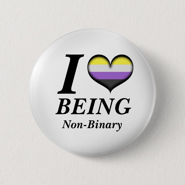 Ich höre, dass die Fahne des nicht binären Designs Button (Vorderseite)