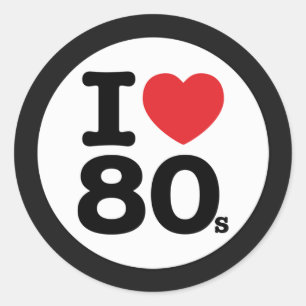 Ich höre den 80er Classic Round Sticker