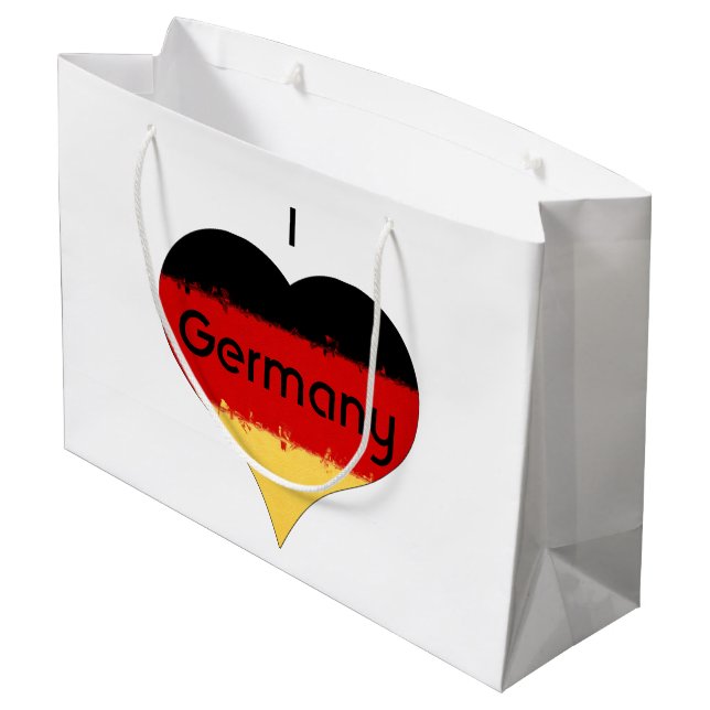 Ich höre deutsche Flagge Große Geschenktüte (Rückseite Schrägansicht)