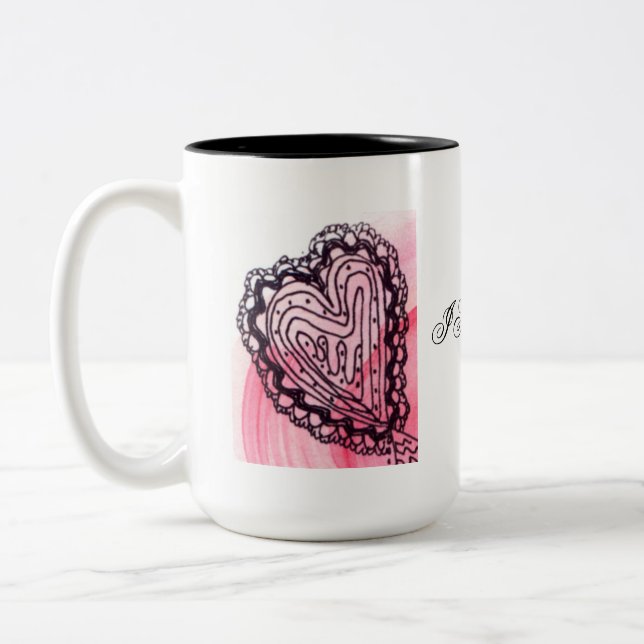 Ich höre dich Extravagante rote Herzen Zweifarbige Tasse (Links)