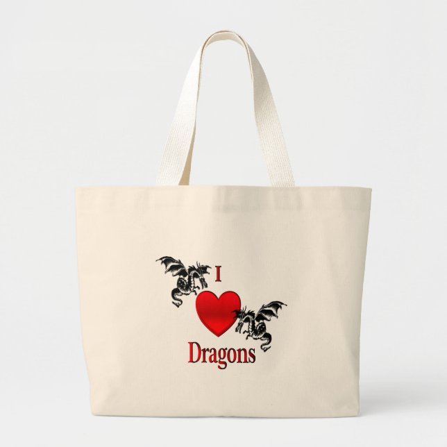 Ich höre Drachen Jumbo Stoffbeutel (Vorne)