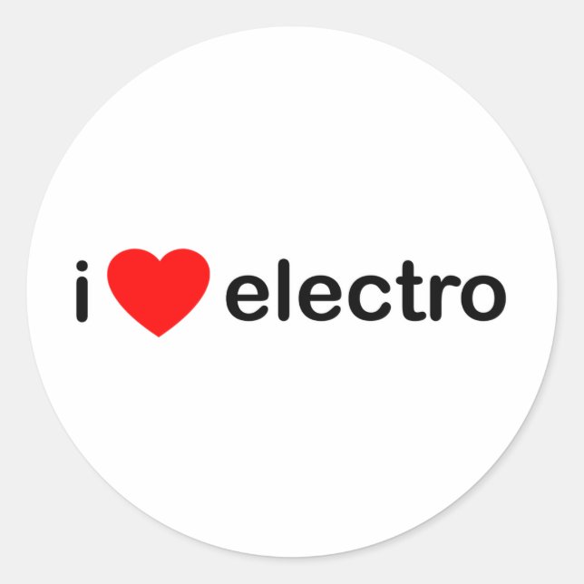 Ich höre Electro Runder Aufkleber (Vorderseite)