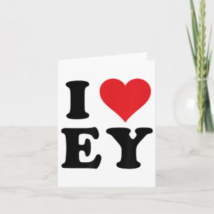 Ich höre Ey Initials I Liebe E.y erste und letzte Karte