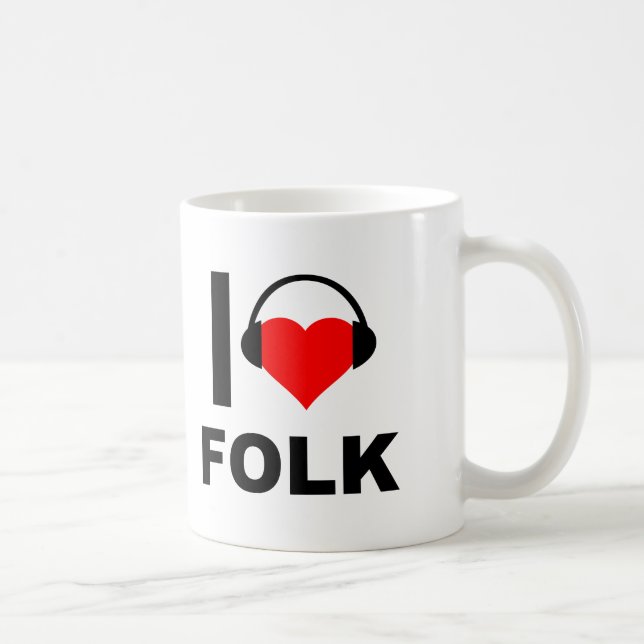 Ich höre Folk Funny Mug Kaffeetasse (Rechts)