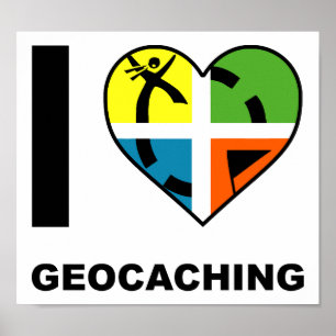 Ich höre Geocaching Funny Poster