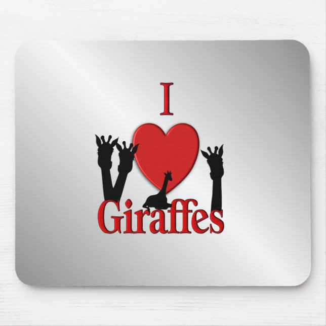 Ich höre Giraffen Silver Mousepad (Vorne)