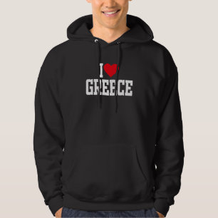 Ich höre Griechenland mit Red heart I Liebe Griech Hoodie