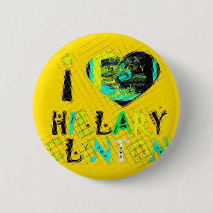 Ich höre Hillary Clinton: Graffiti Expression Art Button