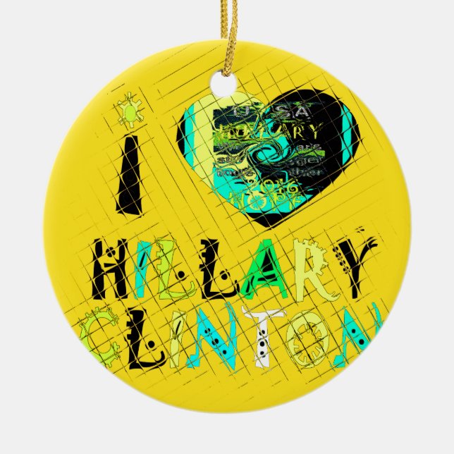 Ich höre Hillary Clinton: Graffiti Expression Art Keramik Ornament (Vorne)