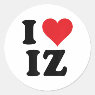 Ich höre IZ-Initialen I.Z. Liebe I.Z. Runder Aufkleber