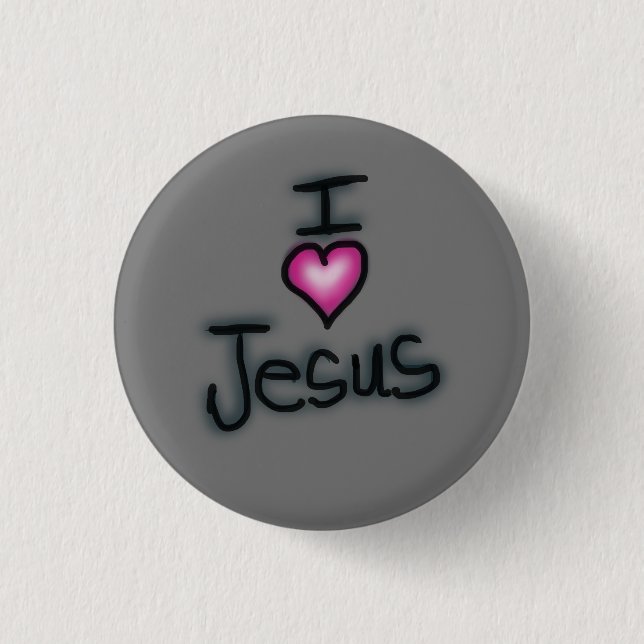 Ich höre Jesus I Liebe Jesus Button (Vorderseite)