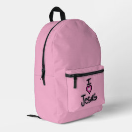 Ich höre Jesus I Liebe Jesus Pink Bedruckter Rucksack