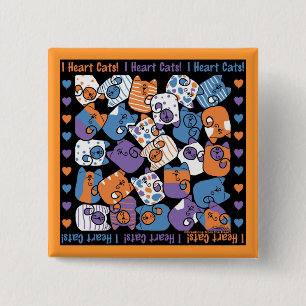 Ich höre Katzen! Collage Button