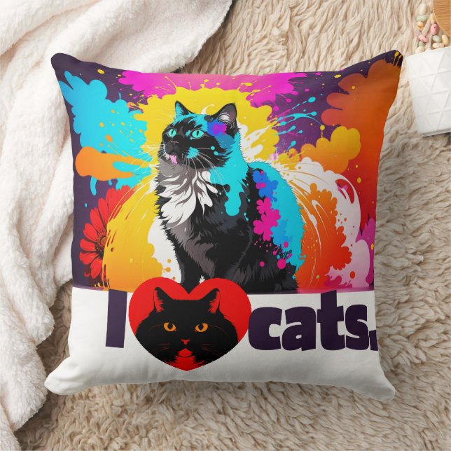 Ich höre Katzen Kissen (Decke)