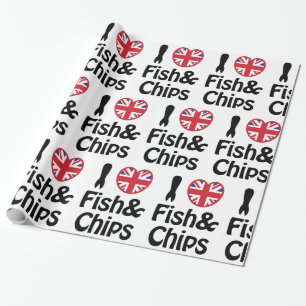 Ich höre [Liebe] Fisch & Chips Wrapping Paper Geschenkpapier
