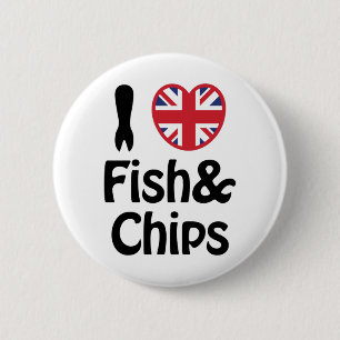 Ich höre [Liebe] Fisch und Chips Button
