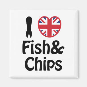 Ich höre [Liebe] Fisch und Chips Magnet