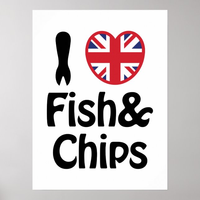 Ich höre [Liebe] Fisch und Chips Poster (Vorne)