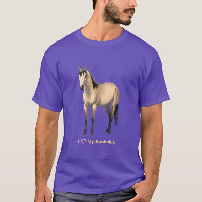 Ich höre (Liebe) mein Buttermilch-Buckskin-Pferd T-Shirt (Vorderseite)