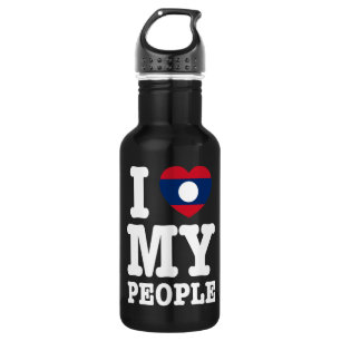 Ich höre (Liebe) meine Lao-Leute Edelstahlflasche